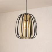 Hängeleuchte Encinitos, schwarz/messing, Ø 25,5 cm