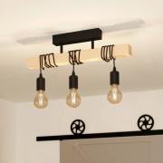 Deckenlampe Townshend aus Holz, 3-flammig schwarz