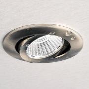LED-Deckeneinbauleuchte Dione, IP44, 3.000 K, nickel, dim