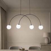 Hängeleuchte Nova, Glas/Metall, schwarz/weiß, 4-flammig