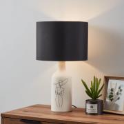 EGLO Vinoza Tischleuchte, Fuß weiß, Schirm schwarz