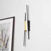 LED-Wandleuchte Panagria, schwarz mit Holzdetail