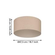 Deckenlampe Feniglia mit Leinenschirm natur