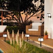 Solar-LED-Wandleuchte Altilia, schwarz, Kunststoff, Sensor