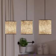 Hängelampe Butterburn, Länge 86 cm, beige/grün, 3-flg.,