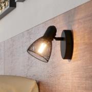 Wandstrahler Carovigno, Höhe 10,5 cm, schwarz, Stahl