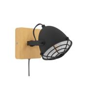 Deckenstrahler Gatebeck, holz/schwarz, Holz