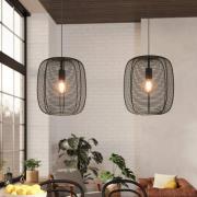 Hängeleuchte Rinroe, Länge 90 cm, schwarz, 2-flg., Stahl