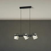 Hängeleuchte Hornwood 2, Länge 78 cm, schwarz, 3-flg.