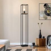 Stehleuchte Libertad, Höhe 128,5 cm, schwarz/holz, Stahl