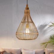 Hängelampe Amsfield aus Bambus, Birnenform