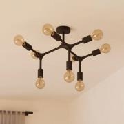 Deckenlampe Bocadella 1 in Schwarz, neunflammig