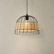 Hängeleuchte Anwick aus Stahl/Rattan, Ø 37 cm