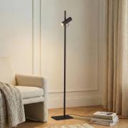 Lucande Stehleuchte Lysias, schwarz, Metall, Höhe 143,2cm