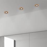 Deckeneinbauleuchte Tobby, Ø 10 cm, 3er-Set, Eichenholz GU10