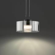 LED-Hängelampe LAVIN, schwarz/rauch, Ø 20 cm Metall/Glas dim