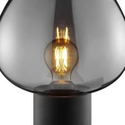 Tischlampe Ligari, schwarz/rauchgrau, Höhe 28 cm Metall/Glas