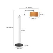 Stehlampe Bloeba, schwarz/goldfarben, Höhe 165 cm, Velours