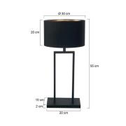 Tischlampe Stang, schwarz/schwarz-gold, Höhe 55 cm, Chintz