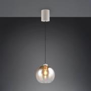 Hängeleuchte Liora, amber, Ø 25 cm, Glas, E27