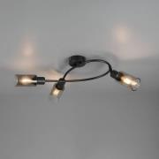 Strahler Mars, Länge 45 cm, schwarz matt, 3-flg., Metall E14