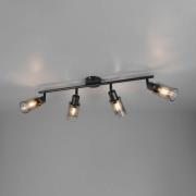 Strahler Mars, Länge 82 cm, schwarz matt, 4-flg., Metall E14