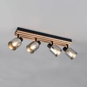 Strahler Travia, Länge 65 cm, 4-flammig, schwarz/rauchgrau