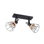 Deckenlampe Jerome, Länge 36 cm, 2-flg., schwarz matt Metall