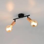 Deckenleuchte Lamego, schwarz, Länge 35 cm, 2-flg., Metall