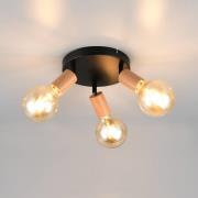 Deckenleuchte Lamego, schwarz, Ø 29 cm, 3-flg., Metall