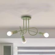 Deckenleuchte Oxford, grün, Metall, 3-flammig, E27