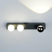 LED-Wandleuchte Arpino schwarz, Breite 30 cm, Metall, 3-flg.