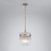 Hängelampe Lara, Ø 26 cm, goldfarben/klar, Glas/Metall