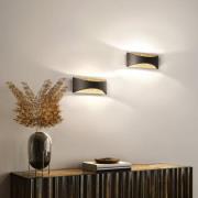 LED-Wandleuchte Rio, schwarz/blattgold, Breite 23 cm, Metall