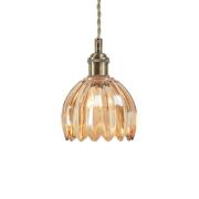 Hängeleuchte Gota, altmessing/amber, Glas, Ø 13 cm, Stecker