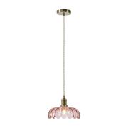 Hängeleuchte Kurage, altmessing/rosa, Glas, Ø 26 cm, E27