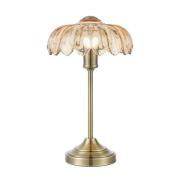 Tischleuchte Kurage, altmessing/amber, Glas, Höhe 43 cm, E27