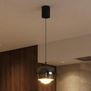 LED-Hängeleuchte Roller, schwarz-chrom verstellbar Glaslinse