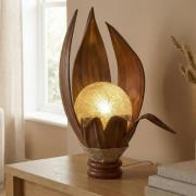 Tischleuchte Karima aus gehärteten Kokosblättern