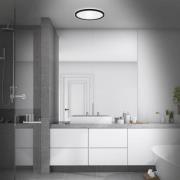 LED-Bad-Deckenleuchte Slim Drip, schwarz, Ø 42 cm, IP44