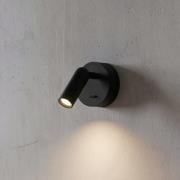 Ideal Lux LED-Wandstrahler Bean, Ø 7 cm, schwarz Metall/Glas