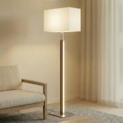 Quitani LED-Stehlampe Lisene, walnuss/silber/natur 162cm dim