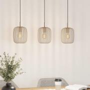 Hängeleuchte Romazzina, beige, Länge 90 cm, 3-flg., Metall