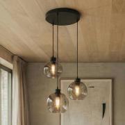 Hängeleuchte Cubus, Ø 50 cm, 3-flammig, rauchgrau, Glas