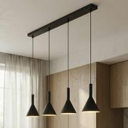 Arcchio Hängelampe Tadej, 4-flg., schwarz-weiß, Metall, E27