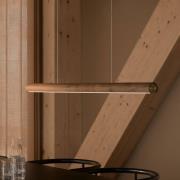 LED-Hängeleuchte Akeno, Holz, Metall, dimmbar, 3.000 K