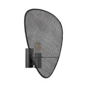 MARKET SET Wandleuchte Screen, 42 cm hoch, schwarz, Rattan
