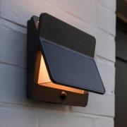 LED-Solar-Außenwandlampe ALETA, dunkelgrau 18 cm Sensor IP54