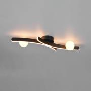 LED-Deckenleuchte Napoli, schwarz matt, Länge 70 cm, Metall