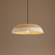 Lindby Hängeleuchte Caliva, Ø 60 cm, beige/weiß, Hanfseil